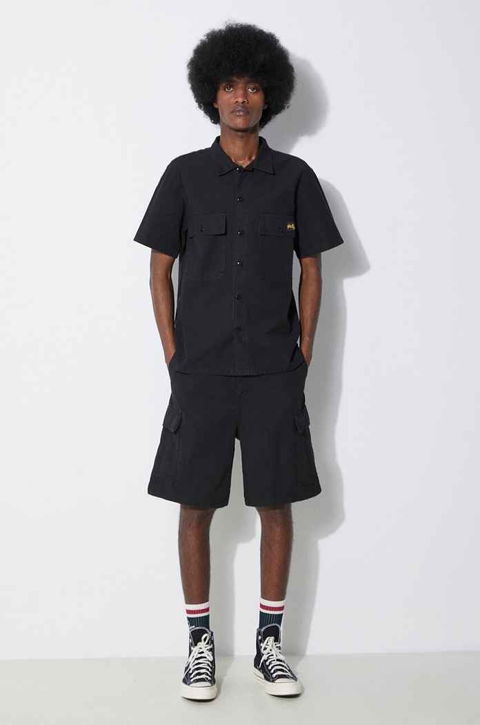 Βαμβακερό πουκάμισο Stan Ray Cpo Short Sleeve SS2401963 μαύρο SS24