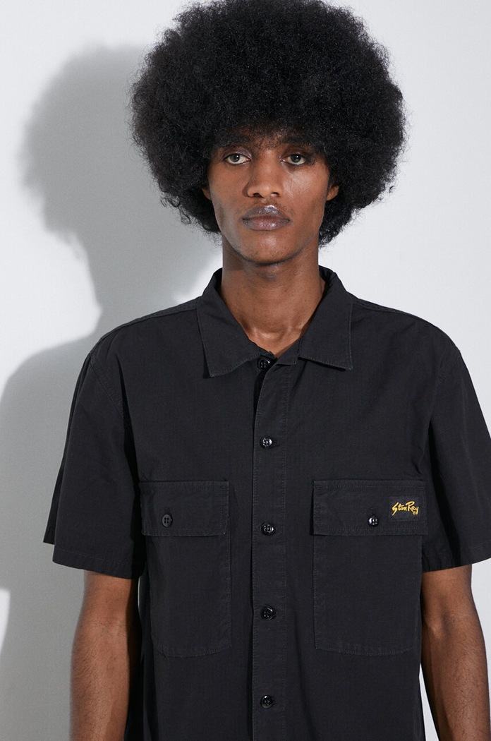 Βαμβακερό πουκάμισο Stan Ray Cpo Short Sleeve SS2401963 μαύρο
