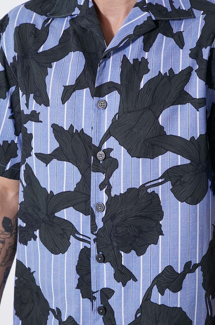 Βαμβακερό πουκάμισο Neil Barrett Boxy Bold Flowers Print Short Sleeve Shirt MY60214A.Y059.765N