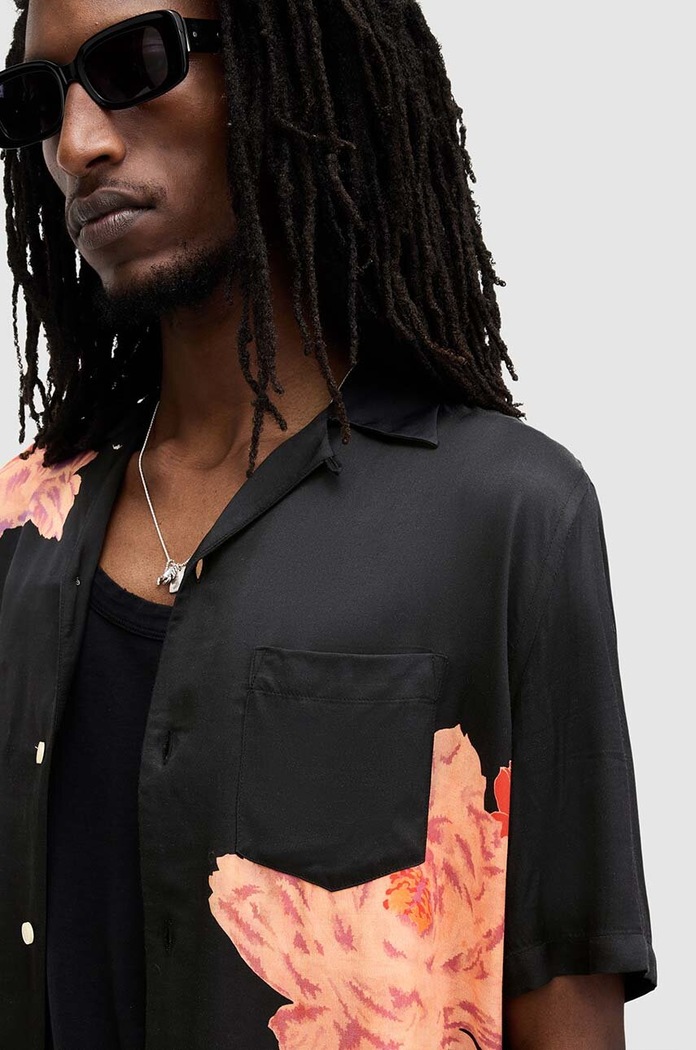Košeľa AllSaints ROZE SS SHIRT M033SA čierna SS24