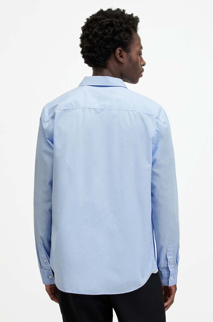 AllSaints koszula bawełniana TAHOE LS SHIRT niebieski MS539Z