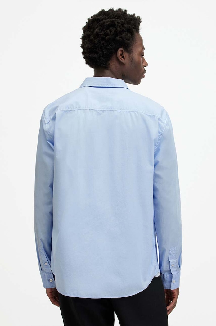 AllSaints koszula bawełniana TAHOE LS SHIRT niebieski MS539Z