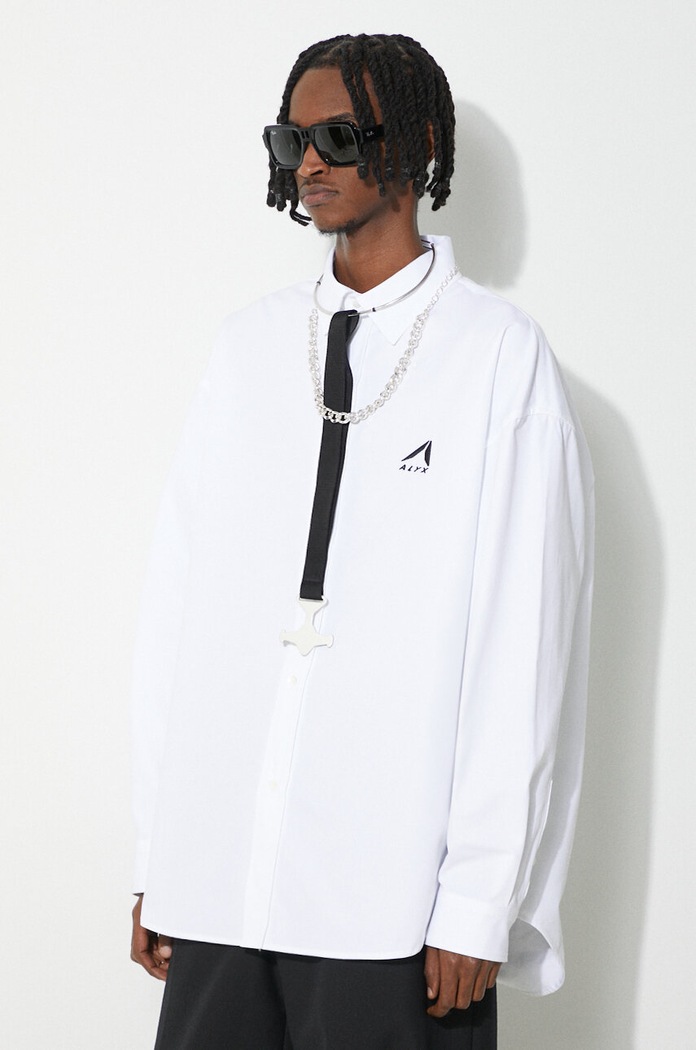 Pamučna košulja 1017 ALYX 9SM Oversized Logo Poplin Shirt bijela AAMSH0234FA01