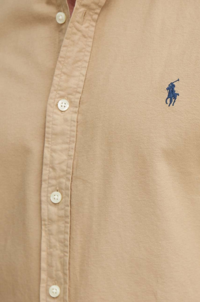 Бавовняна сорочка Polo Ralph Lauren 710889739 бежевий