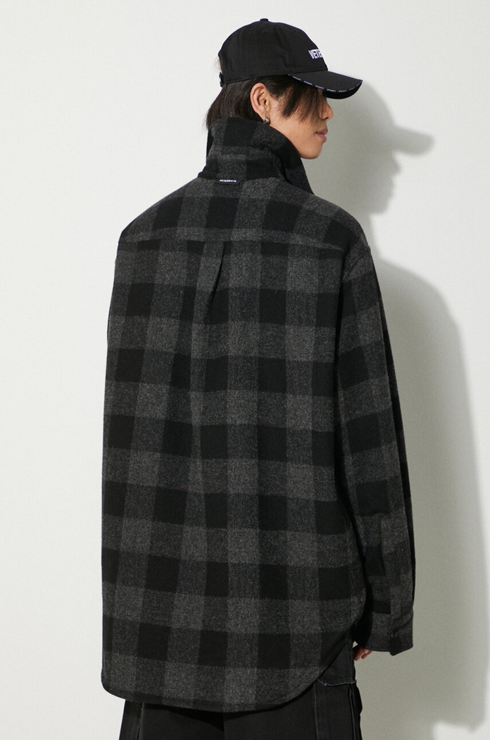 Clothing VETEMENTS shirt jacket Flannel Shirt UE64SH260BG black