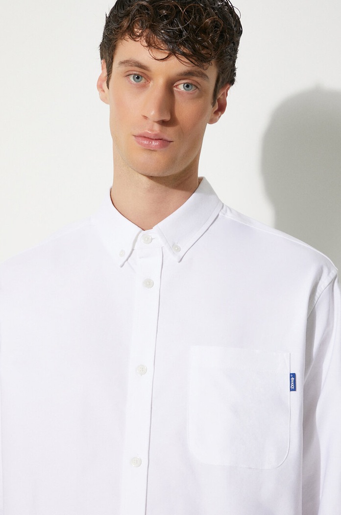 Βαμβακερό πουκάμισο Awake NY Embroidered Oxford Shirt λευκό SP24.TP001