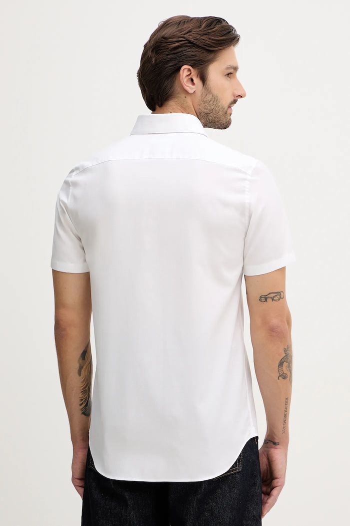 Ρούχα Βαμβακερό πουκάμισο Lacoste CH8528 λευκό