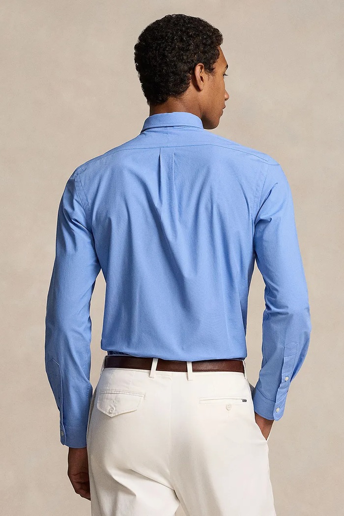 Polo Ralph Lauren πουκάμισο με βαμβάκι ανδρικό 710929349 μπλε SS26