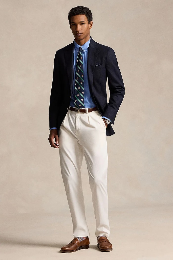Ρούχα Polo Ralph Lauren πουκάμισο με βαμβάκι ανδρικό 710929349 μπλε