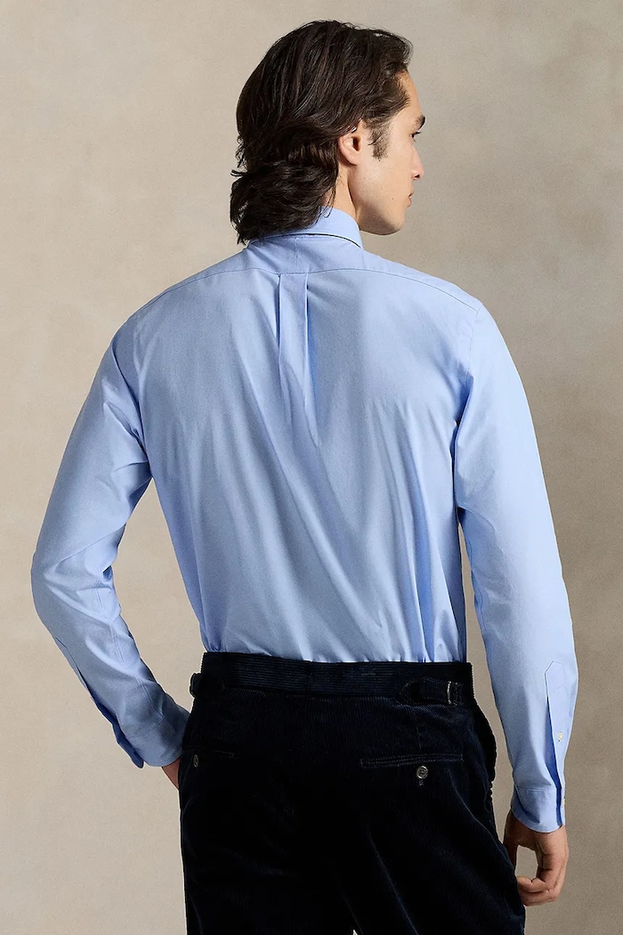 Polo Ralph Lauren πουκάμισο με βαμβάκι ανδρικό 710929349 μπλε SS26