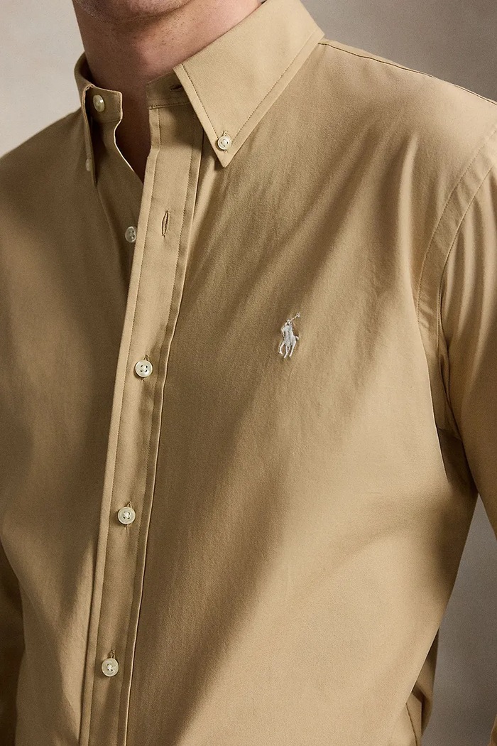 Polo Ralph Lauren πουκάμισο με βαμβάκι ανδρικό πράσινο 710929349