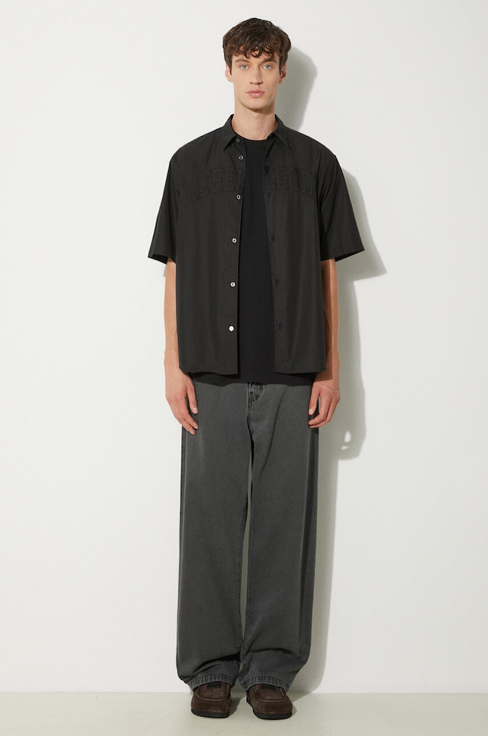 Памучна риза Undercover Shirt UC1D9405 черен SS24