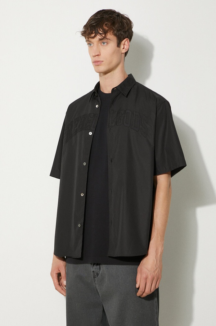 Памучна риза Undercover Shirt черен UC1D9405