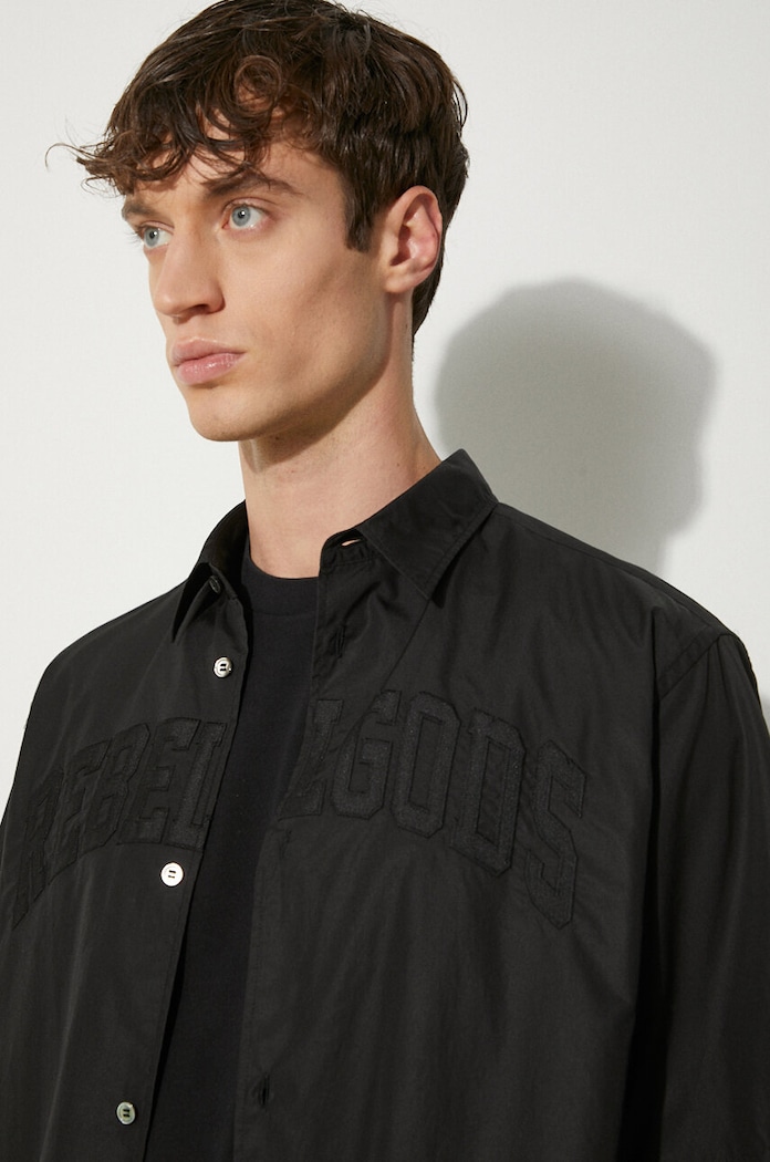 Памучна риза Undercover Shirt UC1D9405 черен