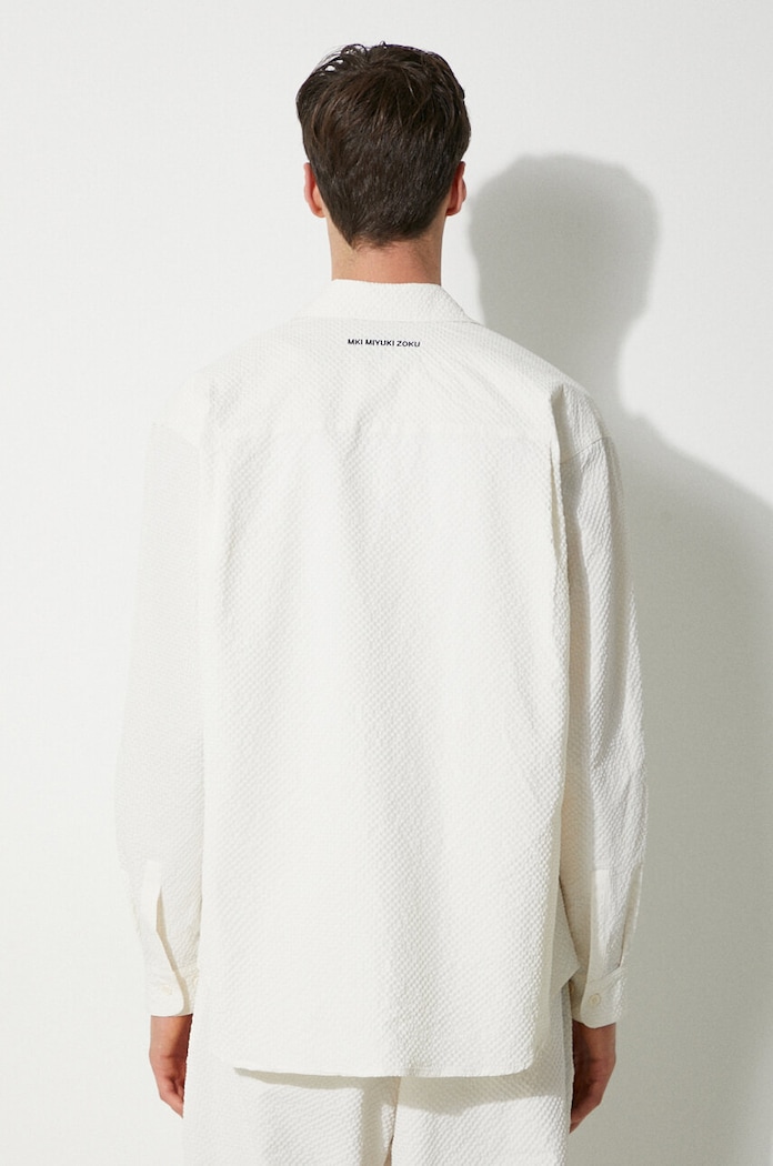 Ρούχα Πουκάμισο MKI MIYUKI ZOKU Seersucker Dress Shirt SEERSUCKER.DRESS.SHIRT μπεζ