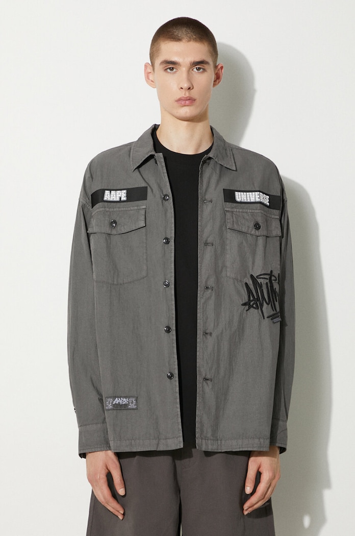 Košile AAPE regular šedá AAPSTM8481XXM