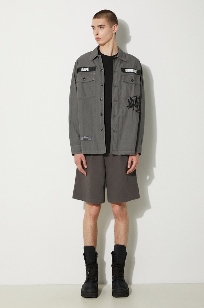 Košile AAPE AAPSTM8481XXM šedá SS24