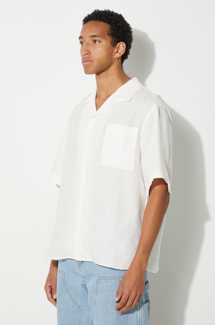 Pangaia camicia di lino DNA Linen Camp Collar Shirt 10002046