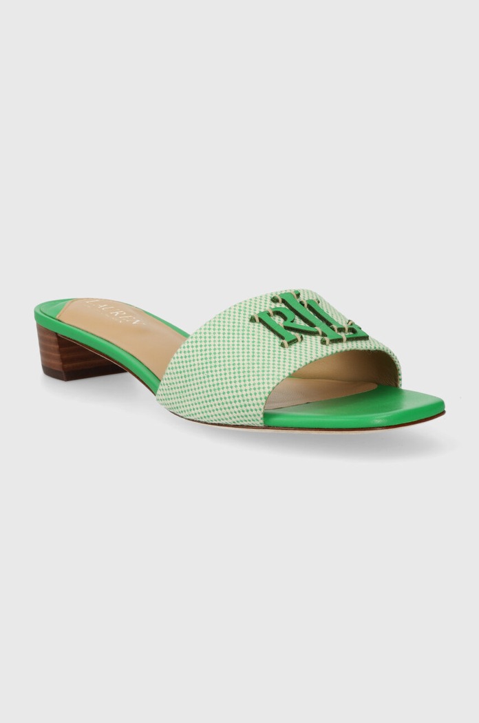 Lauren Ralph Lauren Pantofle Lauren Ralph Lauren Fay Logo 802925252003.300 zelená SS24
