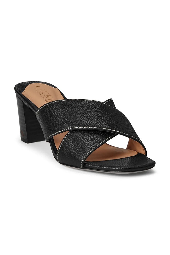 Kožené šľapky Lauren Ralph Lauren Freddi 802925266001.001 čierna SS24