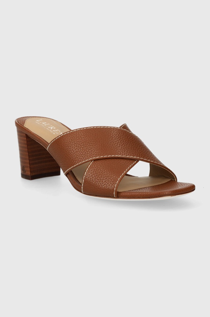 Kožené šľapky Lauren Ralph Lauren Freddi 802925266003.270 hnedá SS24