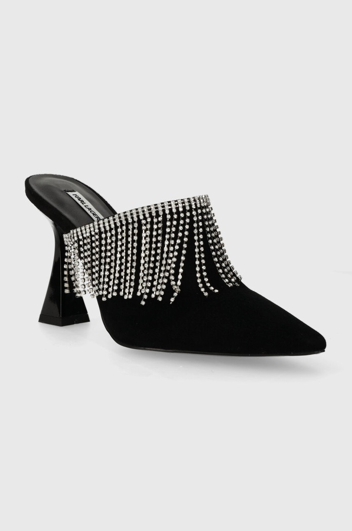 Karl Lagerfeld klapki zamszowe DEBUT II KL32004.000 czarny SS24
