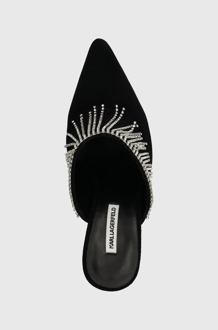 Karl Lagerfeld klapki zamszowe DEBUT II czarny KL32004.000