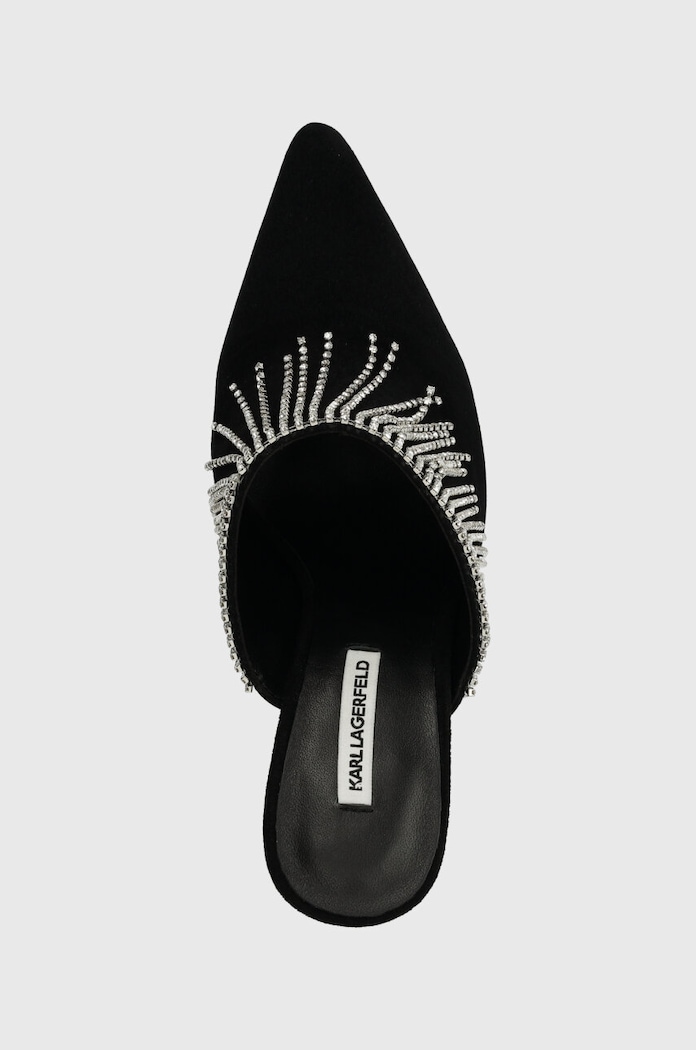 Karl Lagerfeld klapki zamszowe DEBUT II czarny KL32004.000
