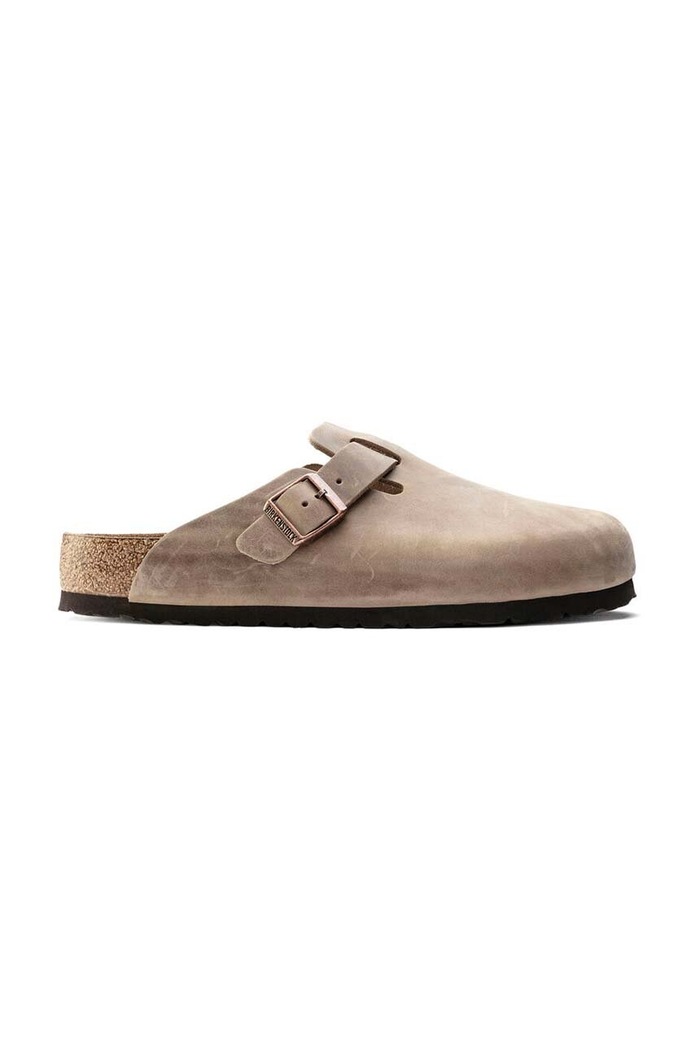 Nubukové pantofle Birkenstock Boston SFB mules béžová 1019484