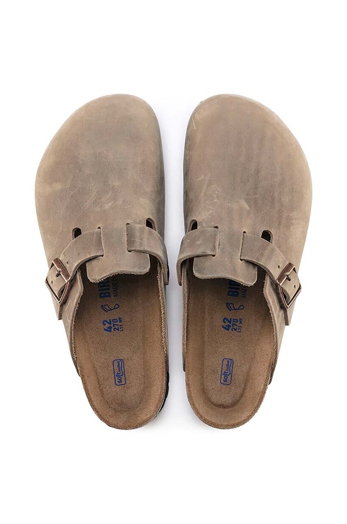Nubukové pantofle Birkenstock Boston SFB 1019484 béžová