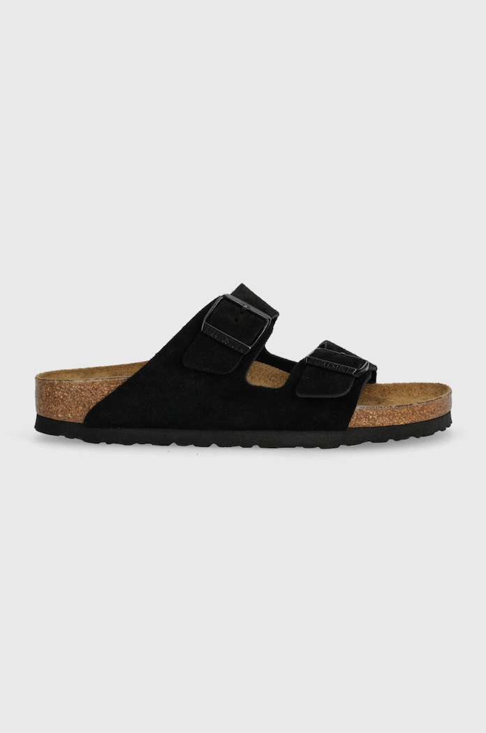 Замшеві шльопанці Birkenstock Arizona віденський чорний 1027164