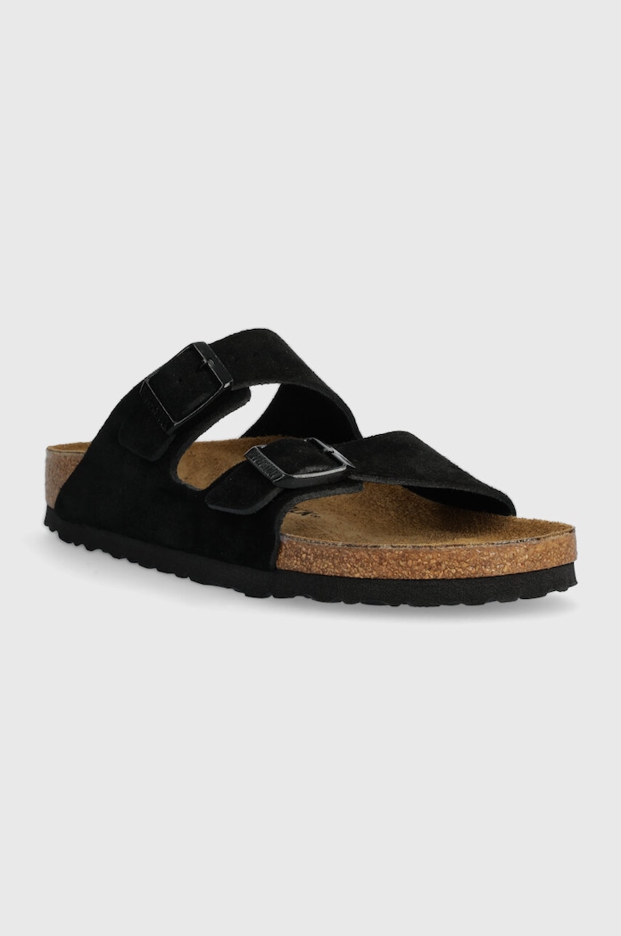 Замшеві шльопанці Birkenstock Arizona 1027164 чорний SS24