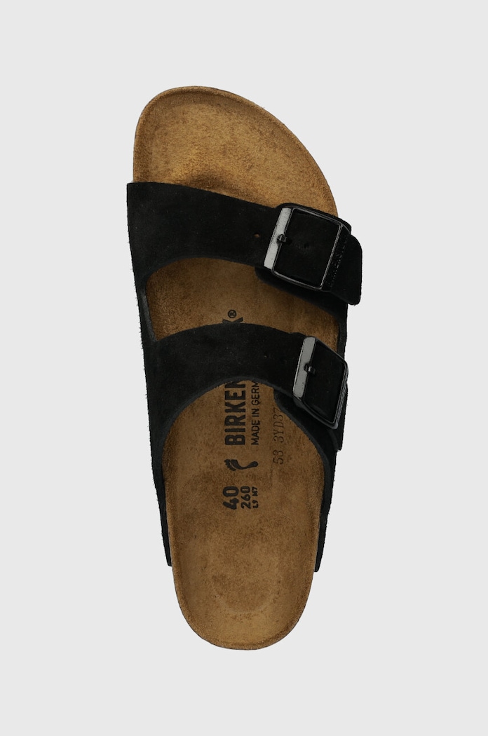 Замшеві шльопанці Birkenstock Arizona чорний 1027164