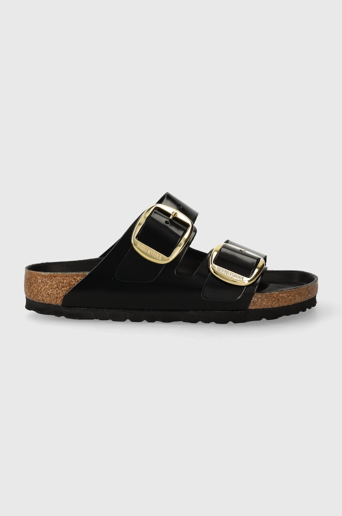 Birkenstock ciabatte slide in pelle Arizona BB pelle fiore nero 1021471