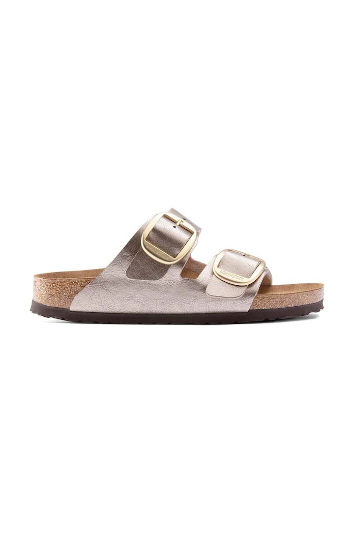 Šľapky Birkenstock Arizona Big Buckle imitácia kože zlatá 1020882