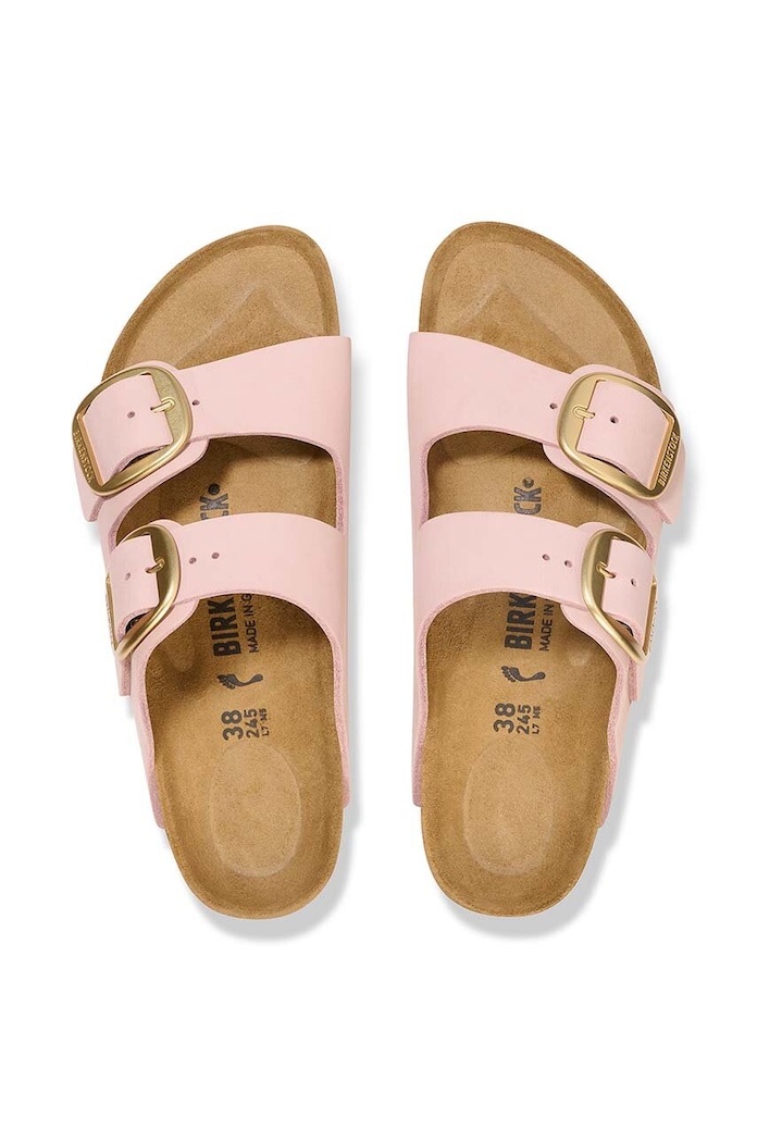 Birkenstock ciabatte slide in nubuck Arizona Big Buckle 1026583 rosa