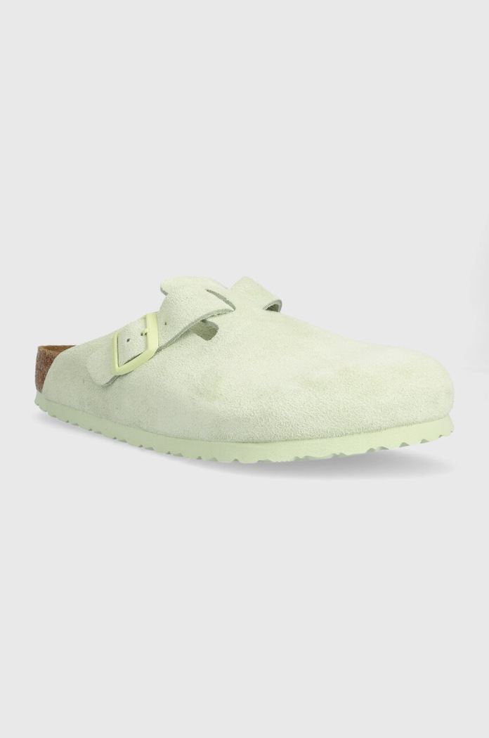 Велурени чехли Birkenstock Boston 1026774.FadedLime зелен SS24