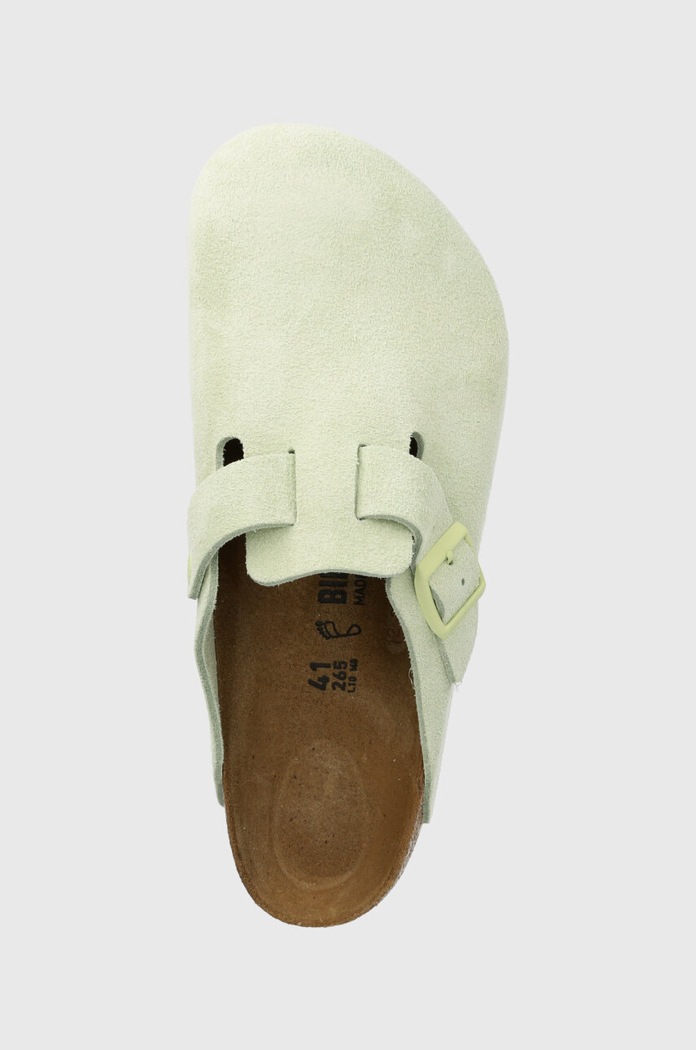 Велурени чехли Birkenstock Boston зелен 1026774.FadedLime