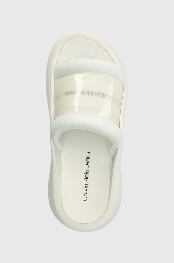 Calvin Klein Jeans klapki HYBRID SANDAL TPU IN LUM MET biały YW0YW01280