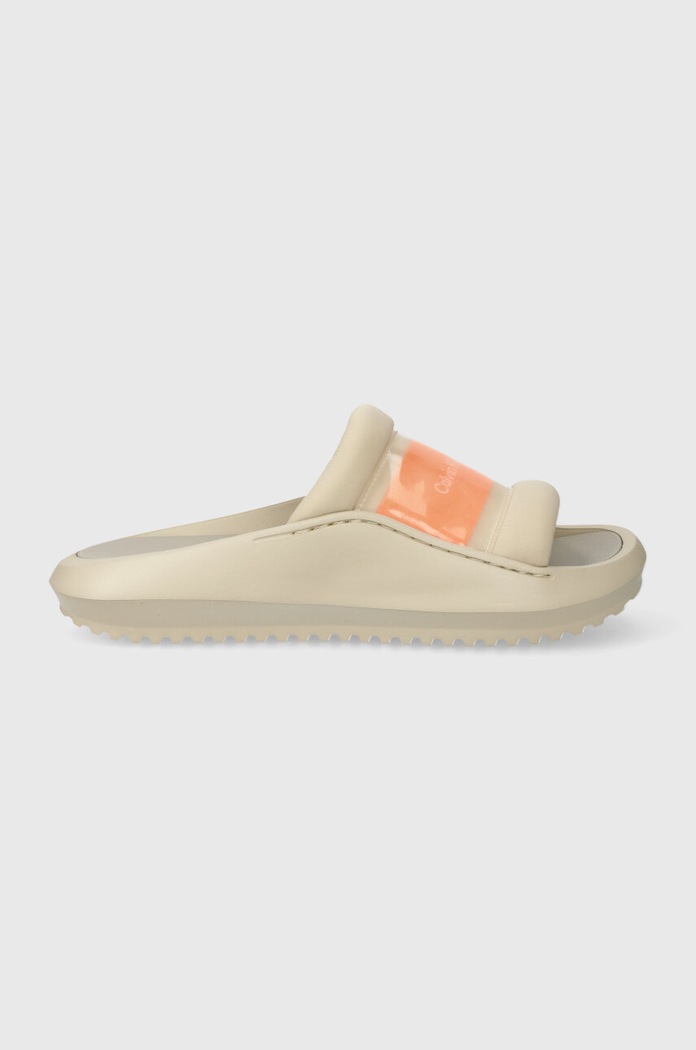 Calvin Klein Jeans papucs HYBRID SANDAL TPU IN LUM MET textil bézs YW0YW01280