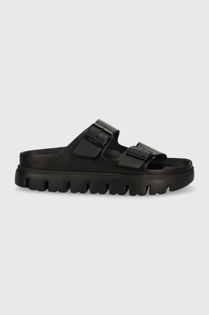 Birkenstock papuci de piele BIRKENSTOCK X PAPILLIO Arizona Chunky Exq 1024565 negru SS25