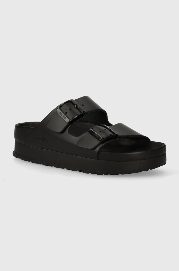 Birkenstock ciabatte slide in pelle BIRKENSTOCK X PAPILLIO Arizona Platform Exq pelle fiore nero 1026918