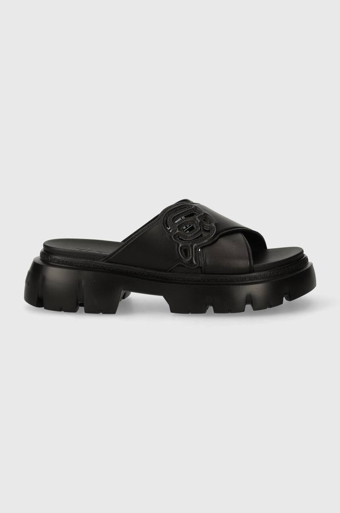 Kožené šľapky Karl Lagerfeld SUN TREKKA NFT KL83504.000 čierna SS24