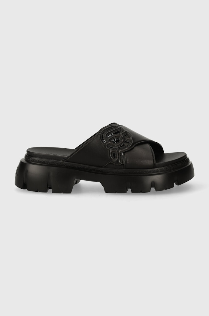 Kožené šľapky Karl Lagerfeld SUN TREKKA NFT KL83504.000 čierna SS24