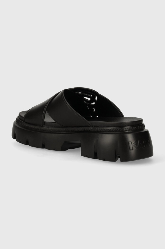 Obuv Kožené šľapky Karl Lagerfeld SUN TREKKA NFT KL83504.000 čierna