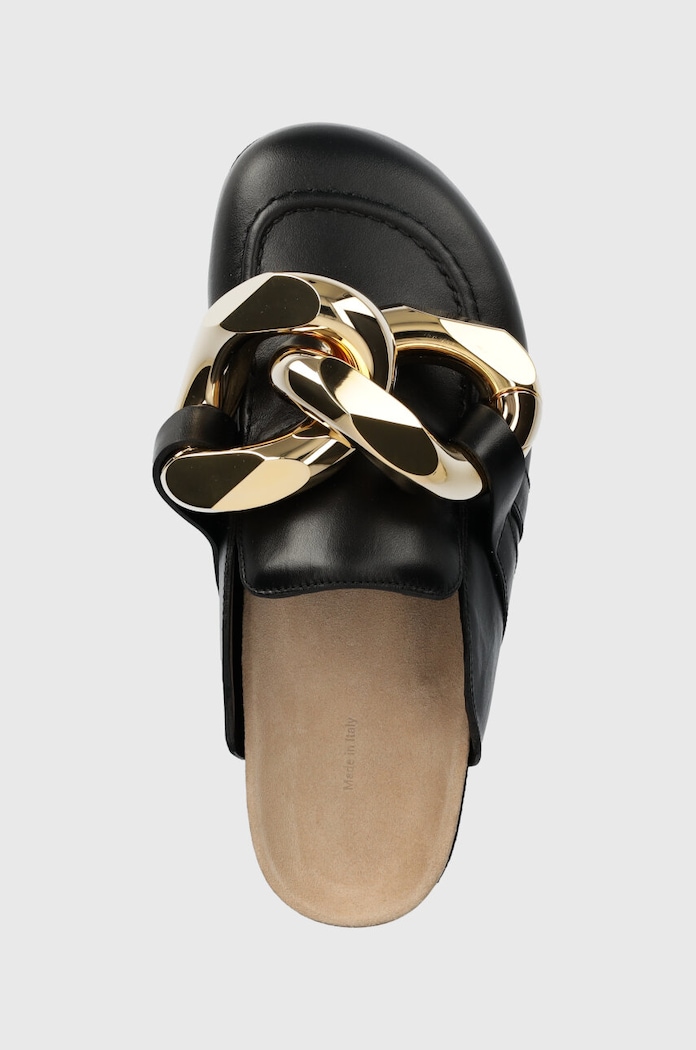 JW Anderson bőr papucs Chain Loafer fekete ANW35004E.999