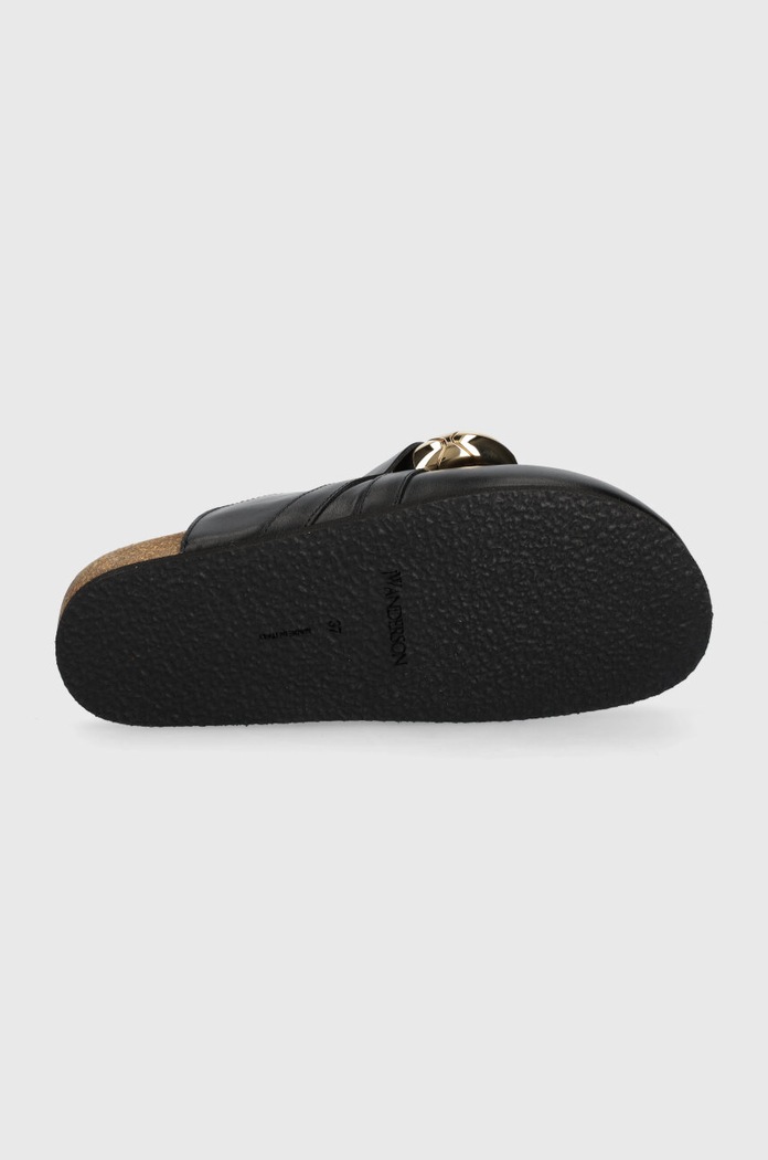 JW Anderson bőr papucs Chain Loafer ANW35004E.999 fekete