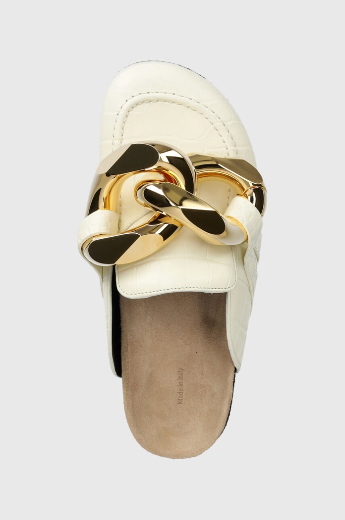 Kožne natikače JW Anderson Chain Loafer bež ANW35004E.101