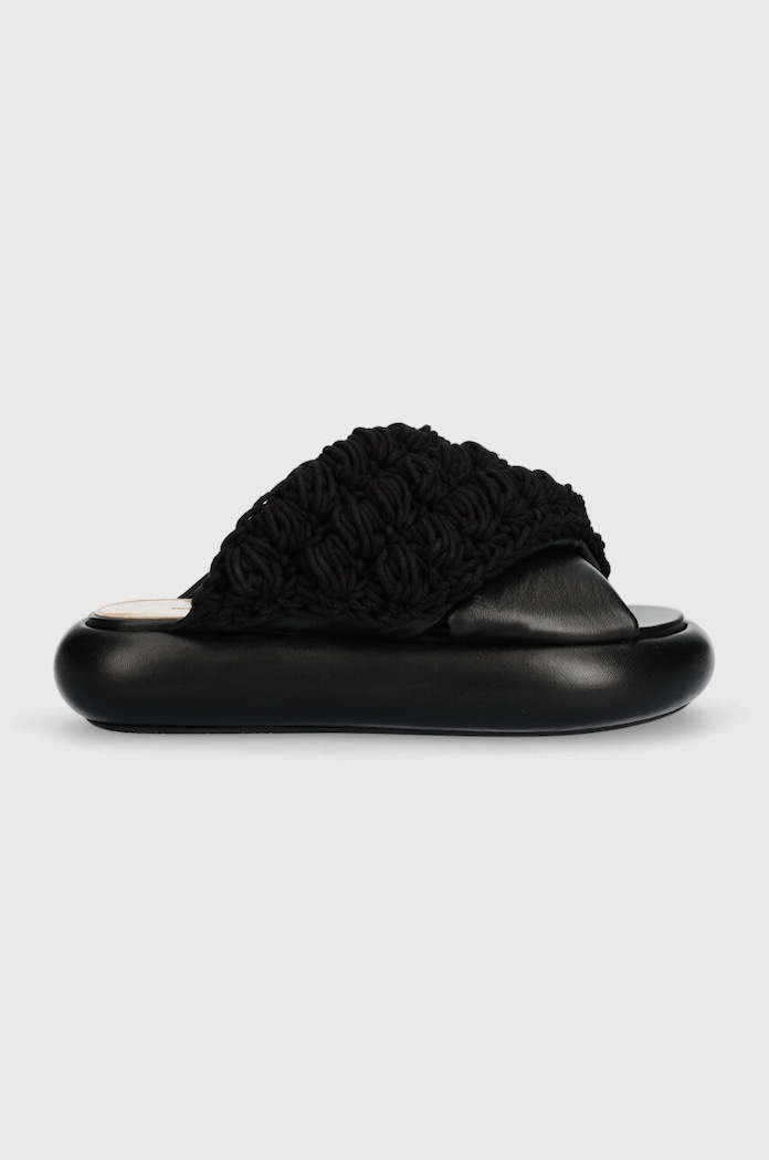 Чехли JW Anderson Crochet Twister гладка кожа черен ANW42027A.999