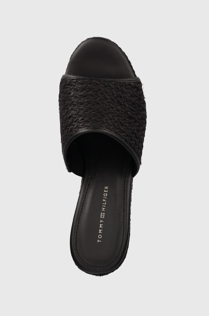 Tommy Hilfiger papucs TH ROPE WEDGE SANDAL fekete FW0FW07927